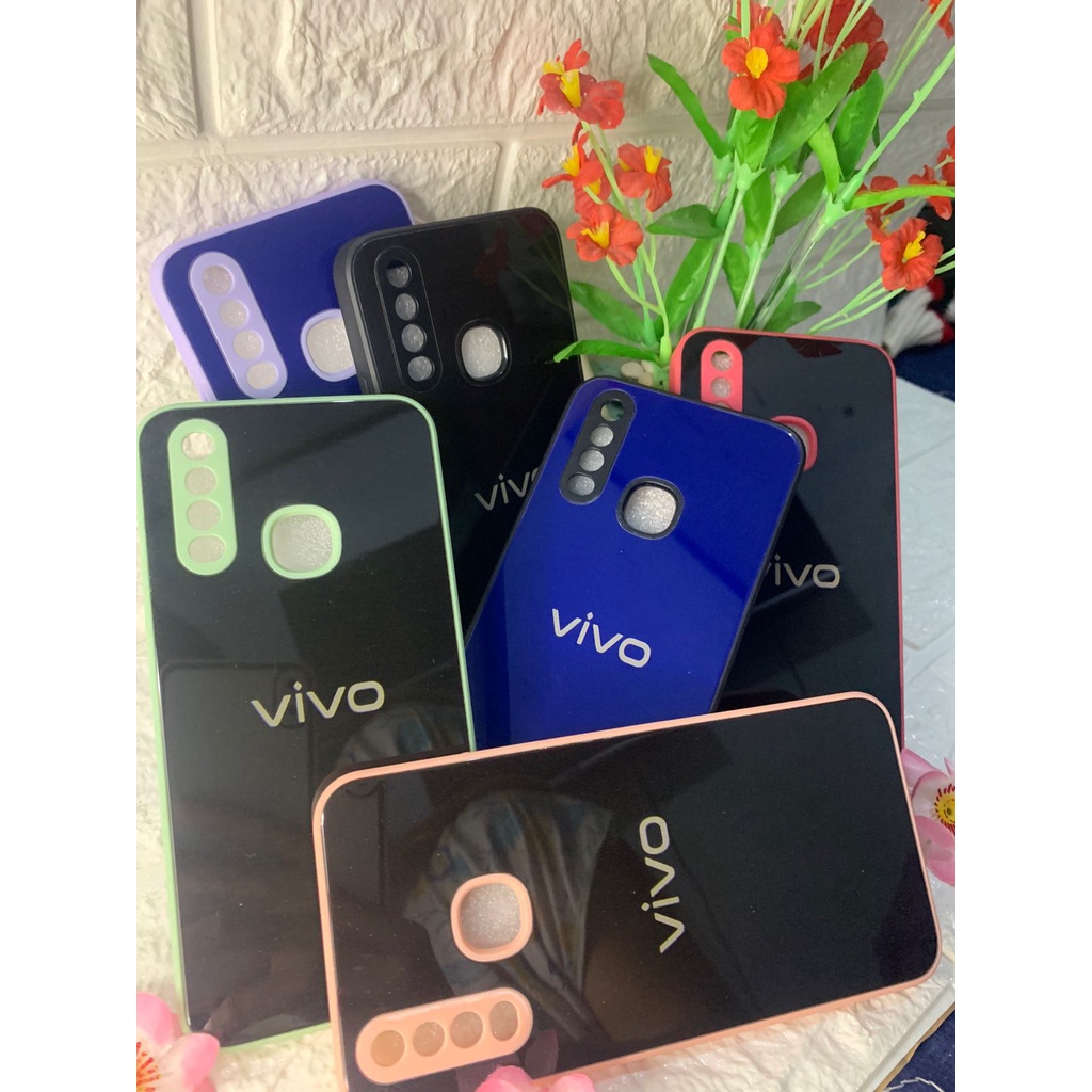 CASE GLASS CHROME BLUE BLACK FOR VIVO Y12/ Y15/ Y17/Y20/ Y12S/ Y30 / Y50