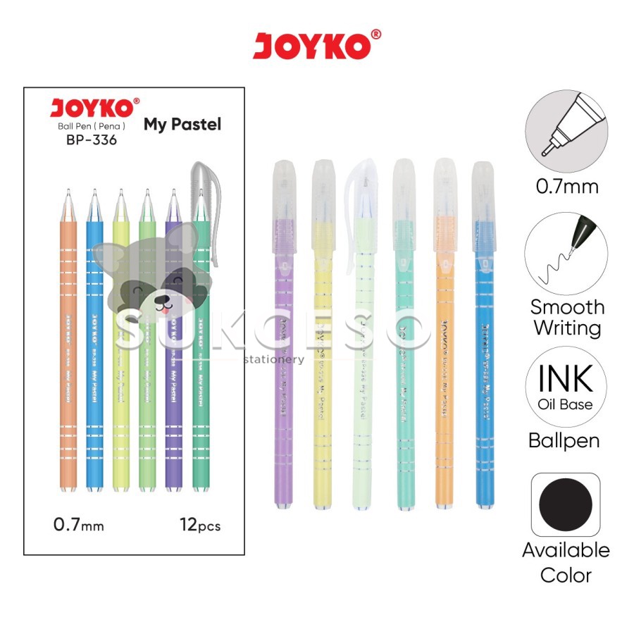 

DIJUAL LUSINAN Joyko Pulpen My Pastel BP-336 0.7mm