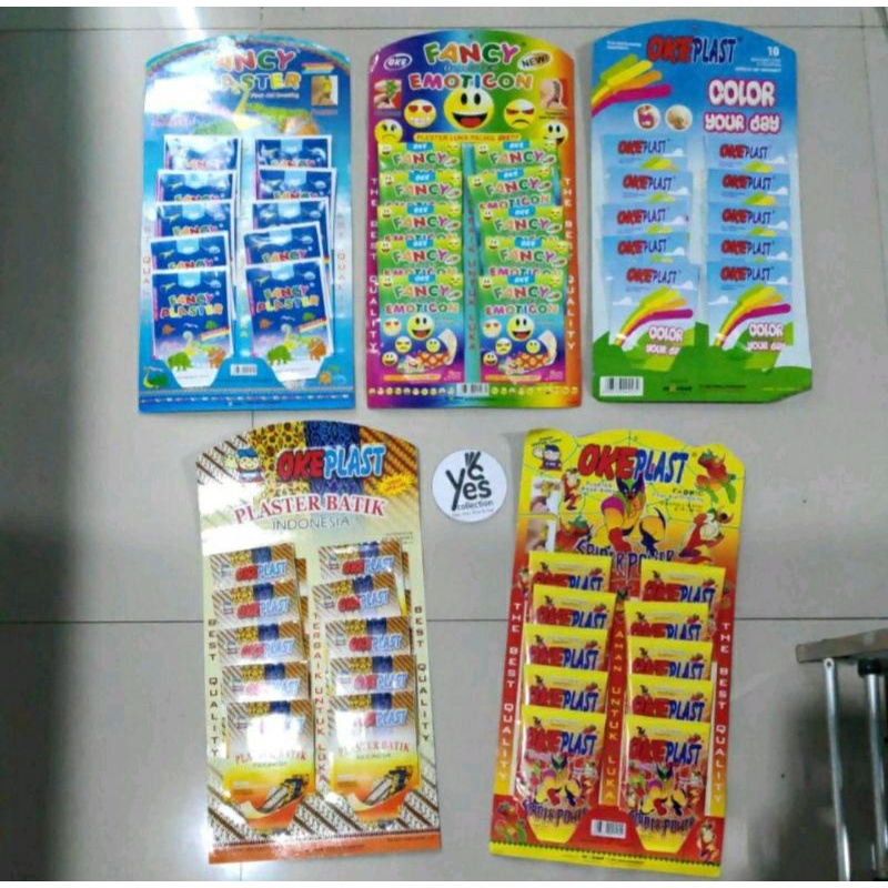 Plaster Okeplast Anak 1 Park isi 10 Strips Oke Plast Karakter Batik Indonesia Spider Power Color Fancy emoticon