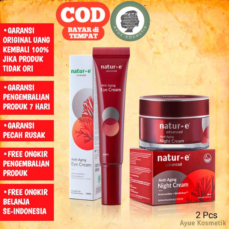 Natur-E Advanced Anti Aging Paket 2pcs Night & Eye Krim Cream Natur E Natur-E Nature E Advance Anti
