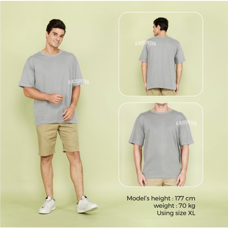 KAOS POLOS COTTON COMBED 30S LENGAN PENDEK PRIA WANITA-ABU MUDA