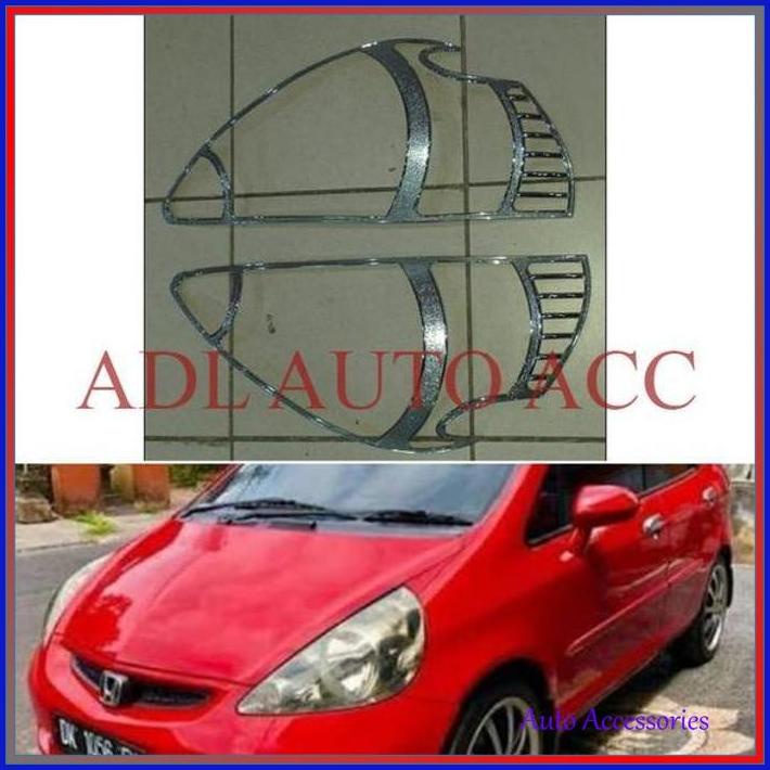 Garnish Garnis Chrome Lampu Headlamp Bumper  Depan Mobil Honda Jazz Lama 2005-2007 Crome ~Adl3