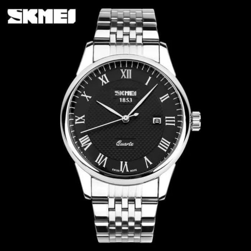 Jam Pria Formal Tahan Air Skmei 9058 Original Impor Analog Bertanggal