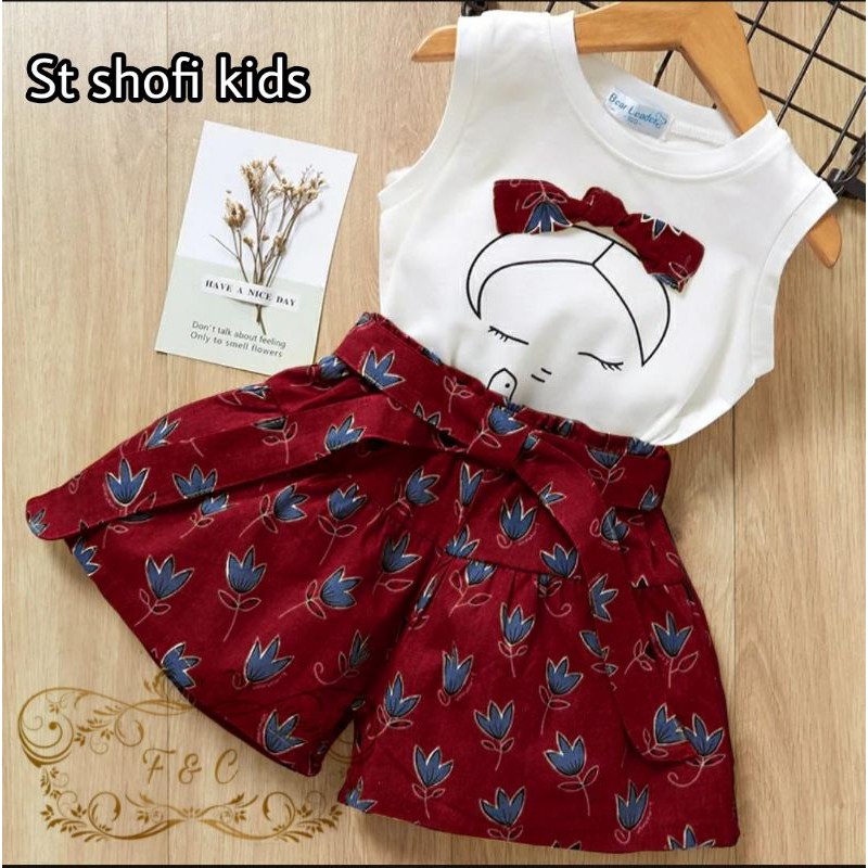 Setelan Anak Cewek / Baju Setelan Anak Usia 3-4 Tahun / Set Shofi-4