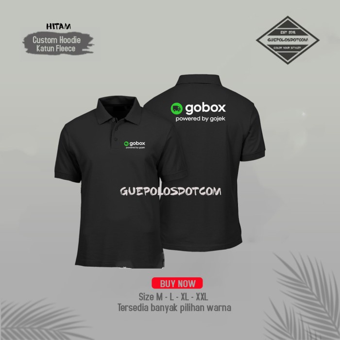 Poloshirt - Kaos Polo Kerah Gobox Jojek Terbaru Murah Distro - M, Hitam