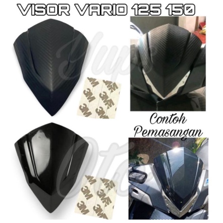 Visor Windshield Karbon Hitam Honda Vario 125 150