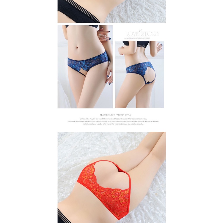 Celana Dalam Brief Wanita Thongs Sexy Low Waist berongga Cd Bunga Lace Lingerie Modis G Sting 3C219