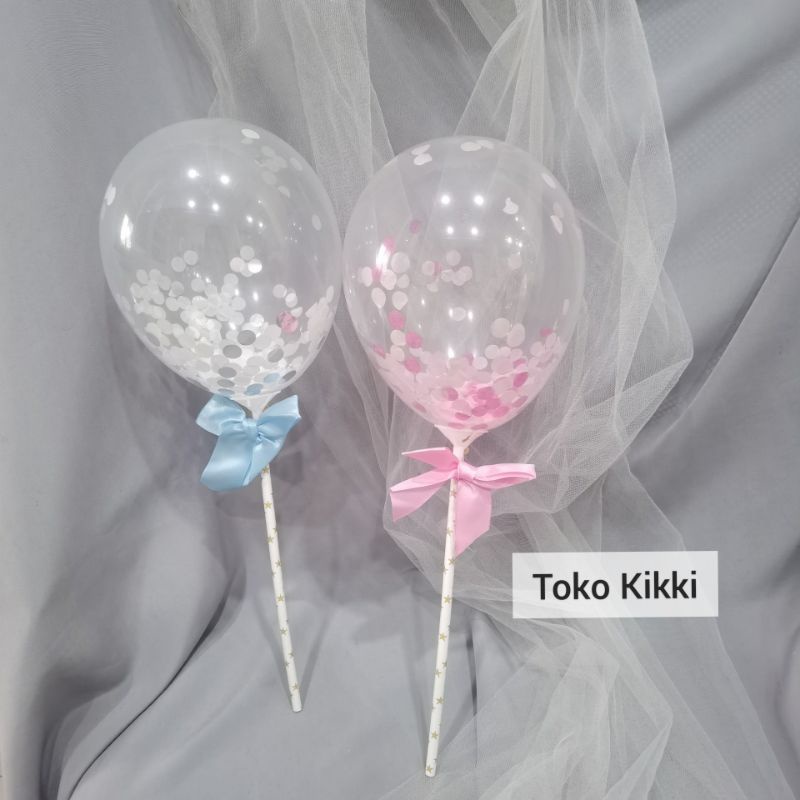 Topper Confetti Mini Balon / Topper Kue/ Hiasan Kue