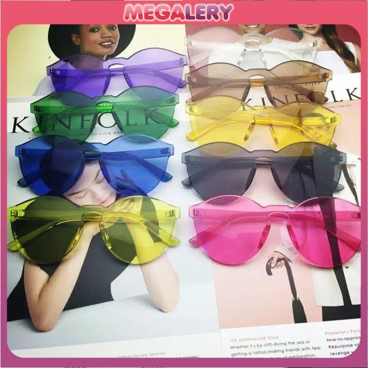 Kacamata Jelly Unisex Fashion Colourful Sunglasses Sport Transparan Murah