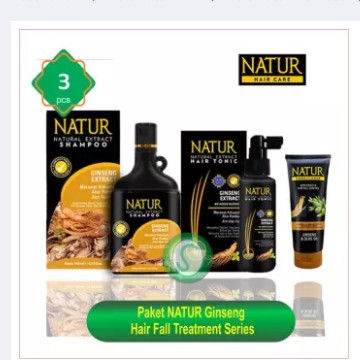 Paket NATUR Ginseng Hair Fall Treatment Series (3pcs)