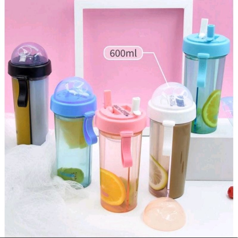 Botol Minum Dua Sisi  600ml l BPA FREE // Botol Minum Dual Use 600ml // Botol Minum Unik 600ml BPA FREE //Botol Minum Dua sisi Murah-4