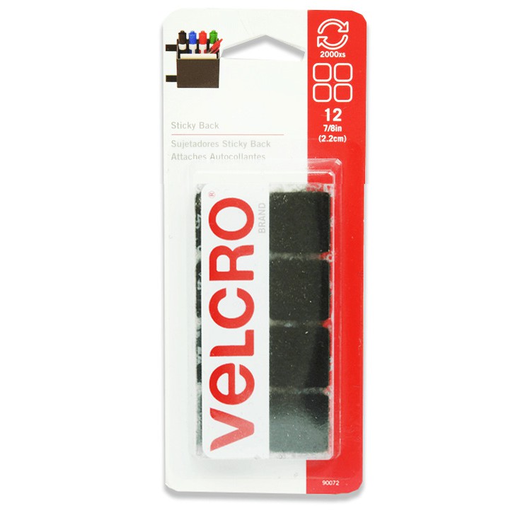 Velcro 2.2cm Perekat Plester Hitam Tahan Air Menempel Kuat isi 12pcs