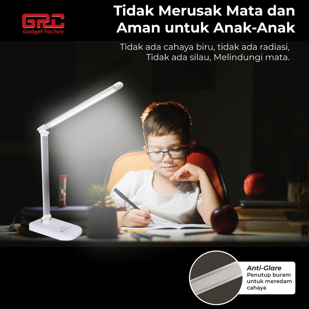Lampu Meja Belajar LED Reading Lamp Portable Lampu Baca Sentuh Anak
