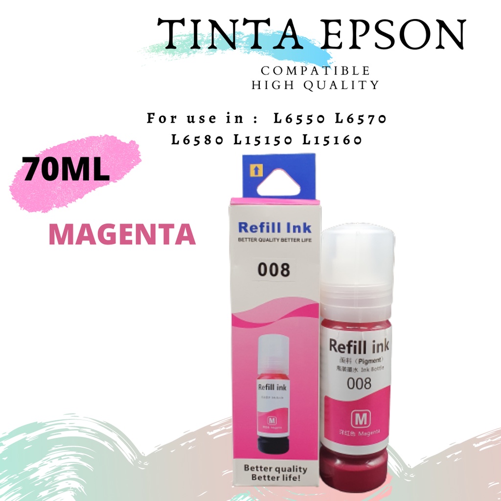 TINTA EPSON 008 L6550 L6570 L6580 L15150 L15160 Compatible 1 PAKET 4 WARNA