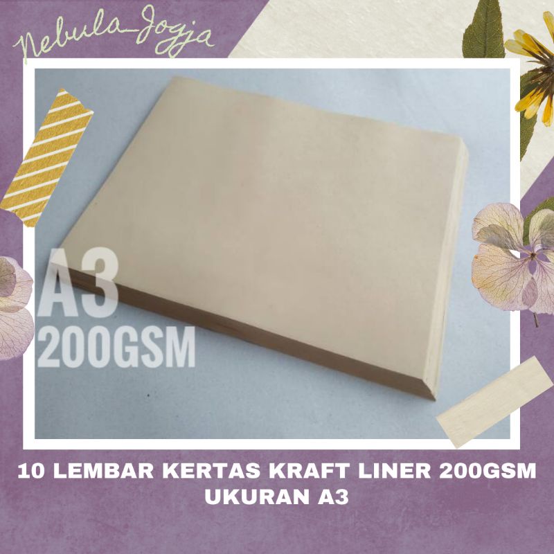 

10 Lembar Kertas Samson Kraft 200gsm Ukuran A3/ Kertas Bahan Paperbag 200gsm