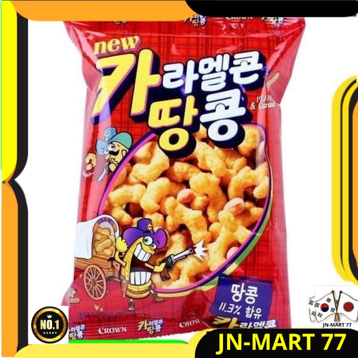 

KOREAN FOOD/SNACK KOREA CROWN CARAMEL CORN & PEANUT 72 GR IMPORT ORI