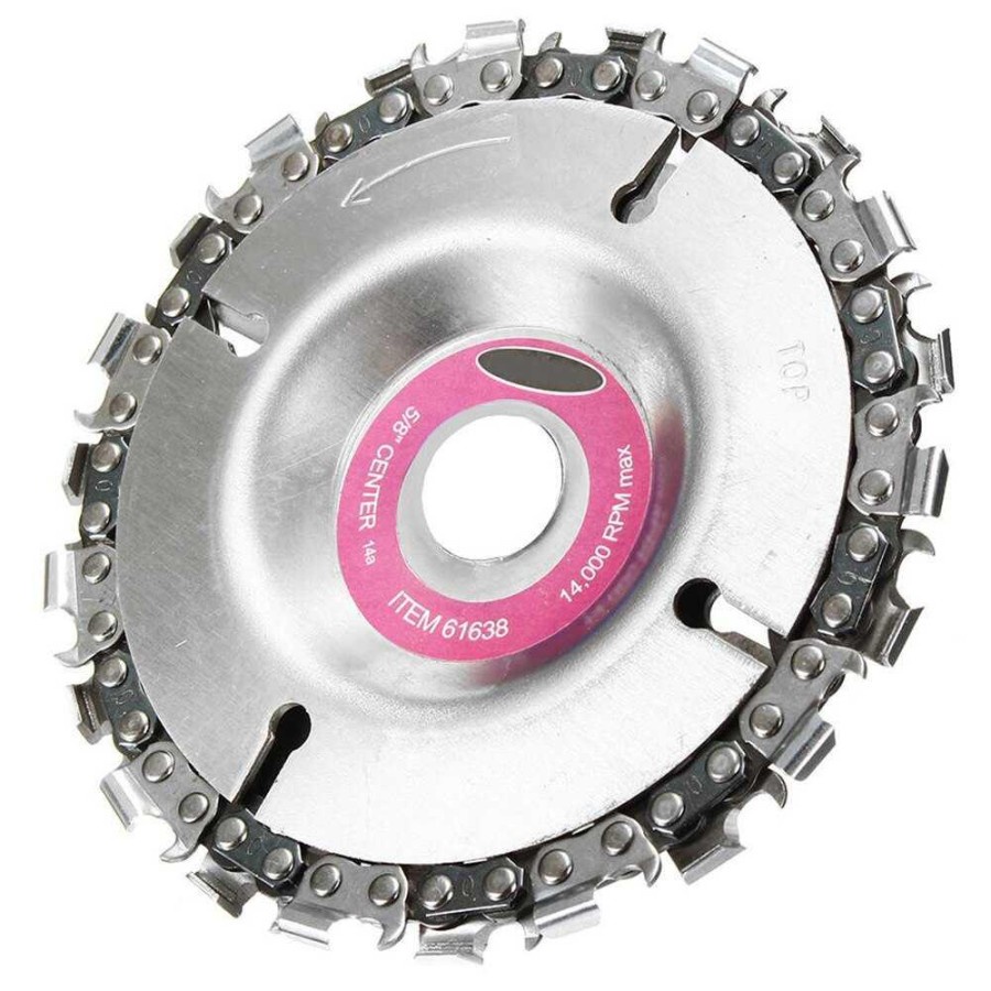 Kepala Gergaji Multifunction Woodworking Chain Plate Grinder Disc 4 inch 22 Tooth - F322 - Silver