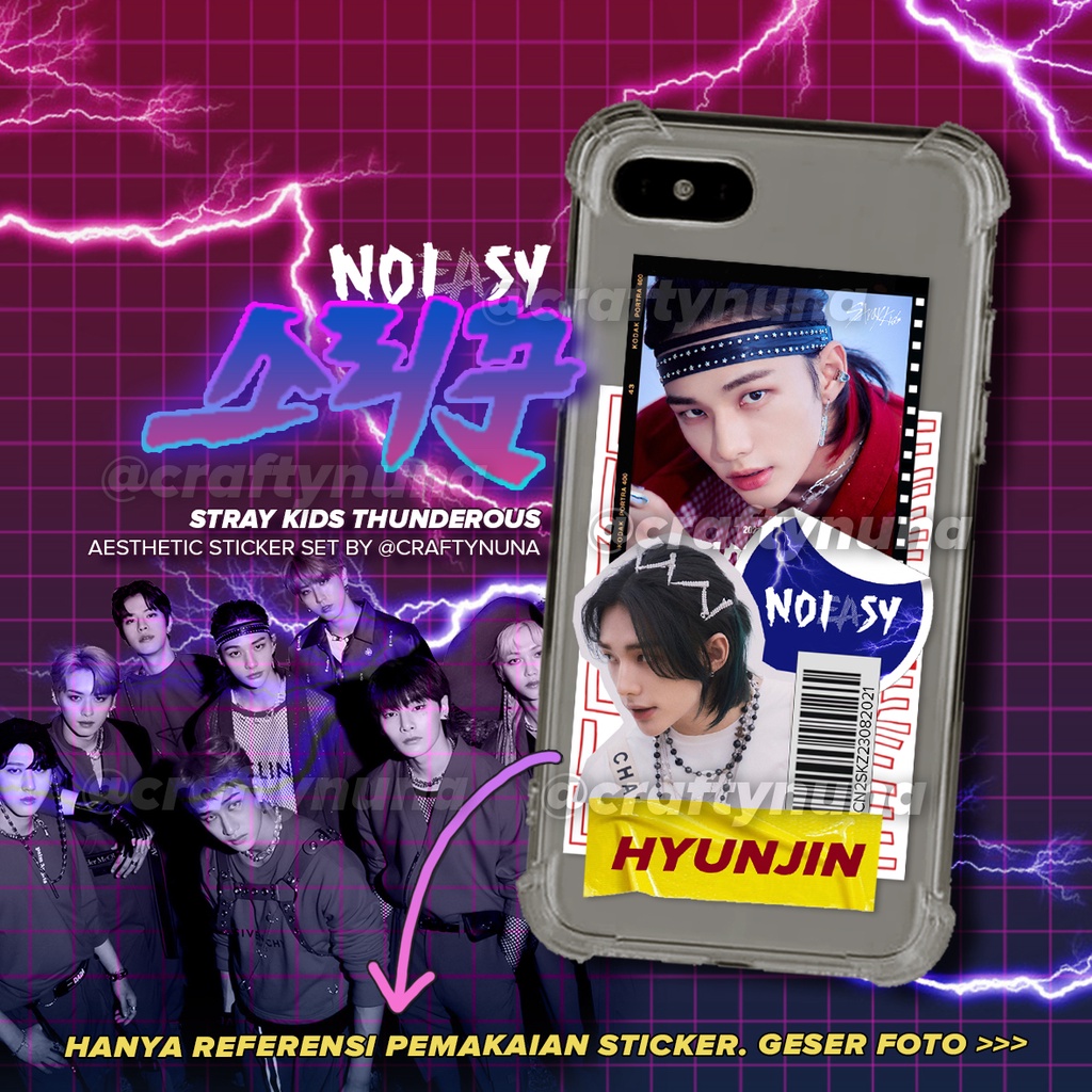 (SK-004) STRAY KIDS THUNDEROUS NOEASY Sticker Set Aesthetic case hp stiker kpop skz hyunjin bangchan diy deco