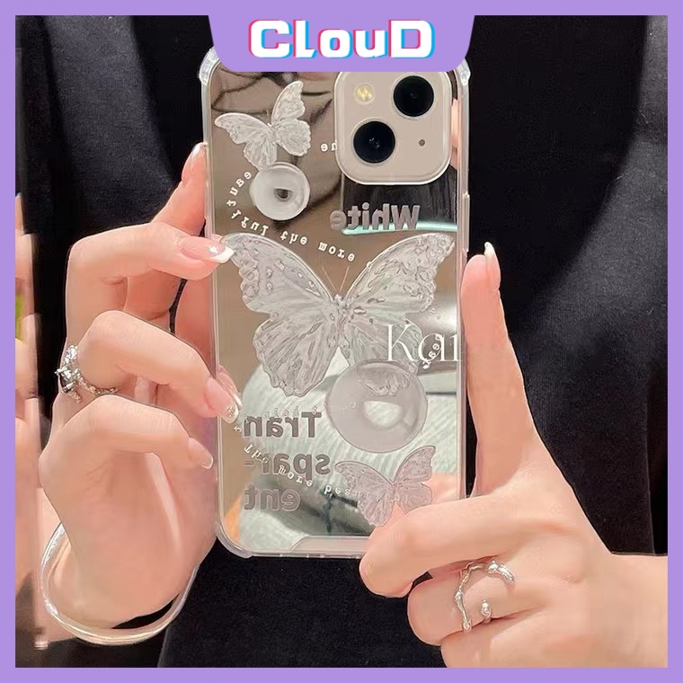 Soft Case Tpu Motif Kupu-Kupu Putih Untuk iPhone 11 XR 7Plus 8Plus X XS Max 12 13 11 Pro Max 7 8 SE 2020