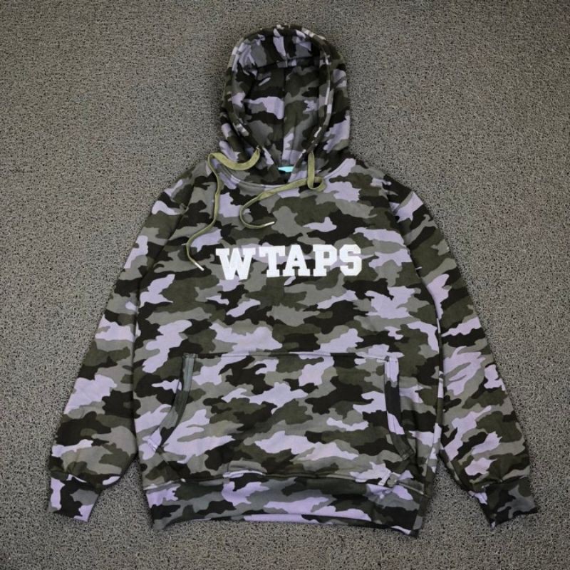 JAKET HOODIE WTAPS ARCH LOGO CAMO ABU PREMIUM