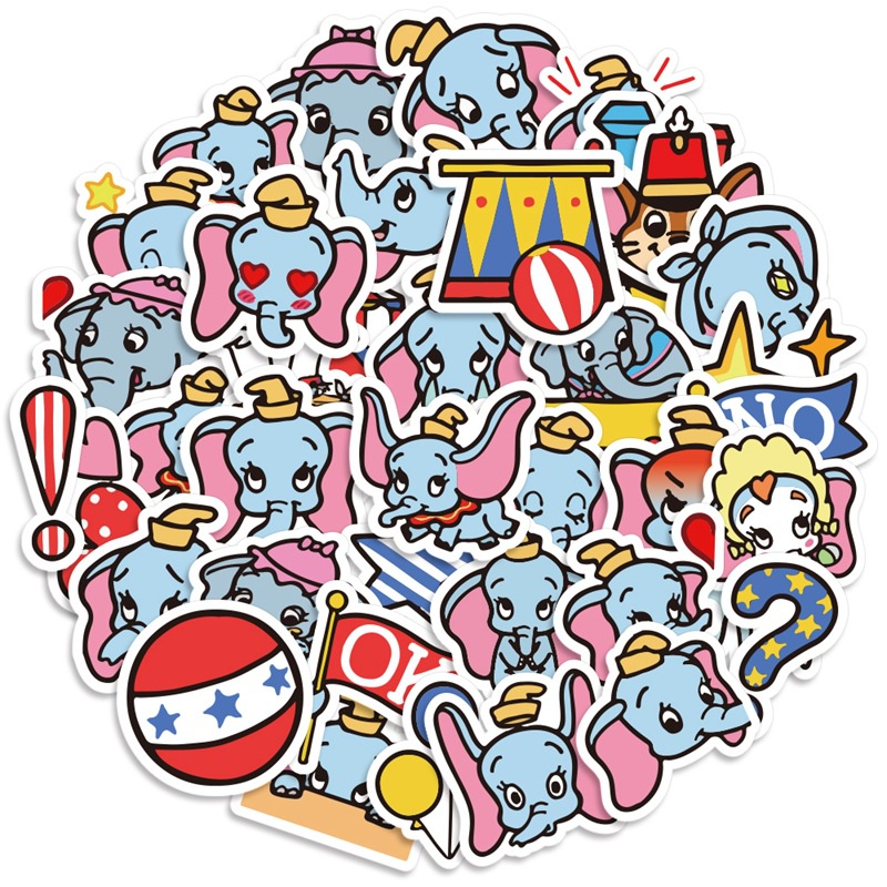 Lucu Dumbo stiker kartun animasi stiker kecil anak cangkir phone case hiasan tangan Buku stiker keci