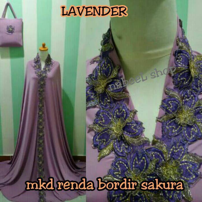 NEW MT MUKENA DUBAI BORDIR SAKURA LAVENDER | GROSIR MUKENA SURABAYA