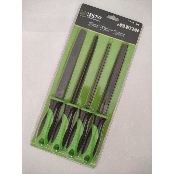 TEKIRO KIKIR SET 6&quot; 4PCS GAGANG KARET/FILES SET 4PCS 6 INCH GG RUBBER