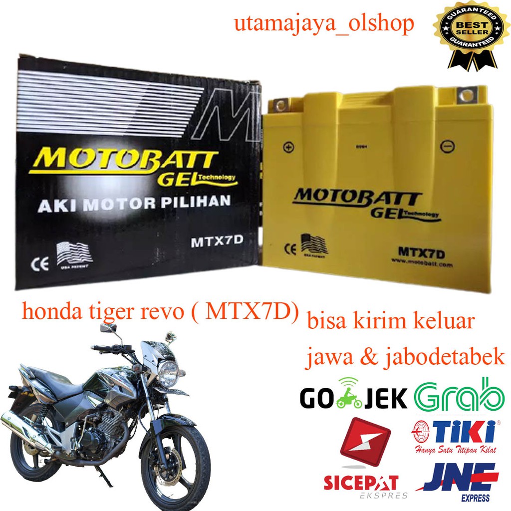 Aki motor honda tiger revo motobatt motobat MTX7D accu gel ORIGINAL pabrik aki bagus