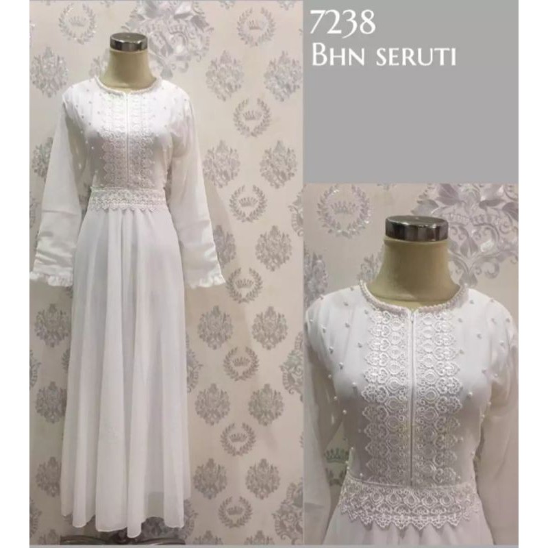 gamis putih,gamis haji,gamis turki,gamis putih ori,busana muslim,baju muslim,baju gamis terbaru