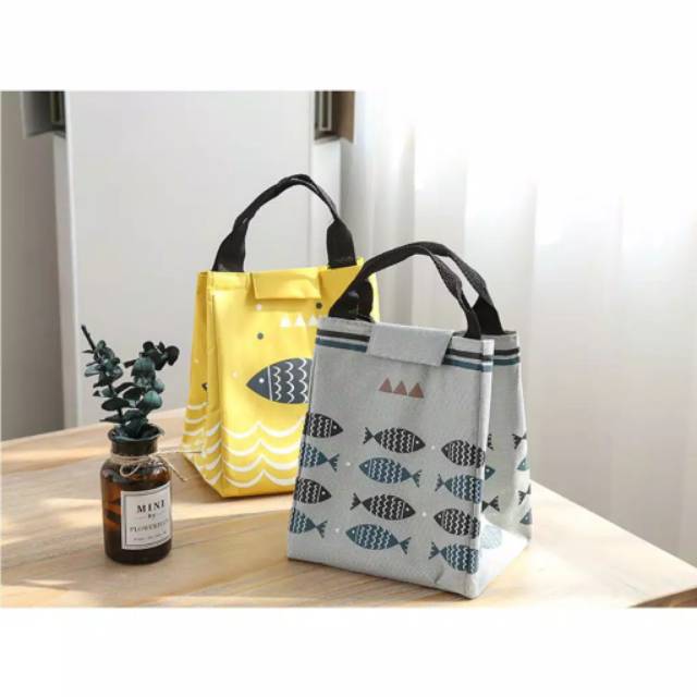 Tas bekal motif ikan cooler lunch bag fish