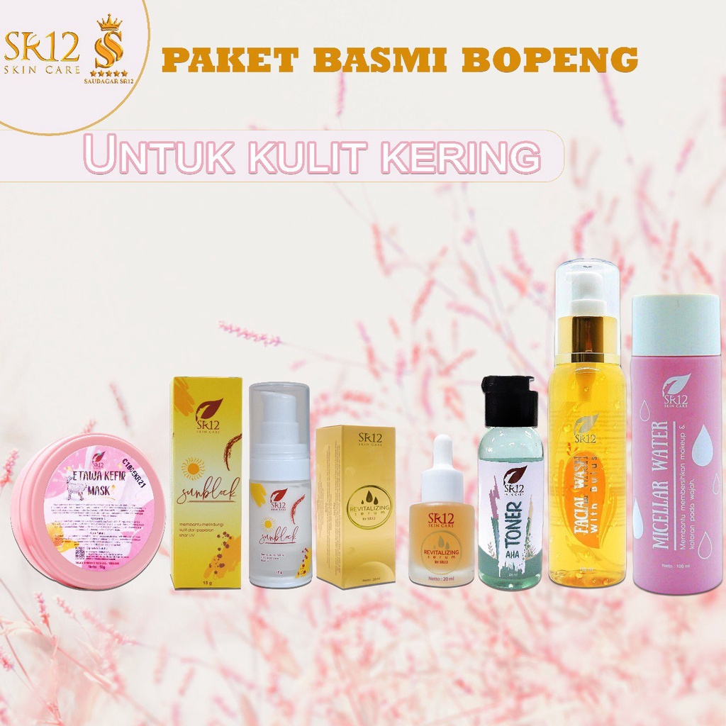 PAKET BOPENG KULIT KERING SR12 / Paket perawatan wajah original / premium / berkualitas / terbaik / termurah / bagus / bpom / saudagarsr12