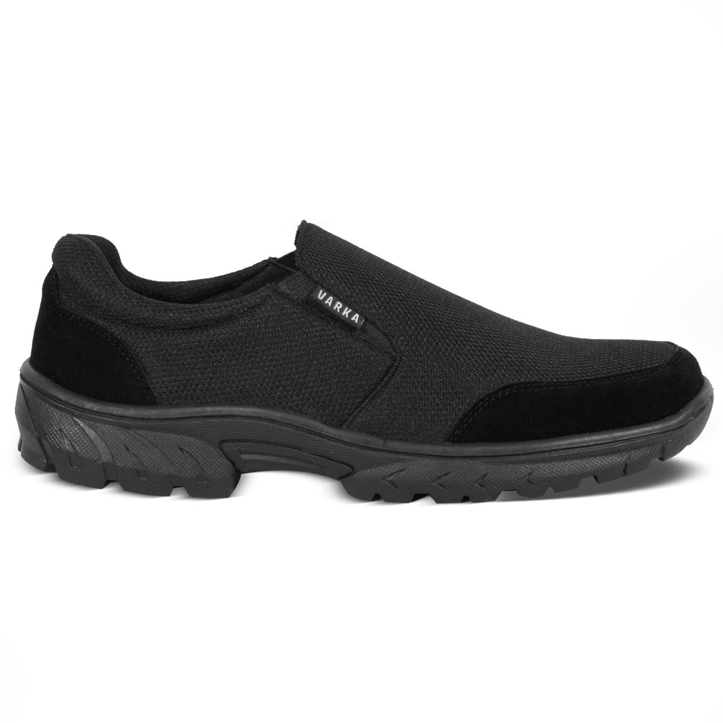 Sepatu Slip On Pria V 46312 Brand Varka Sepatu Casual Semi Kerja Kantor Kuliah Hangout Trendi Berkualitas - Hitam