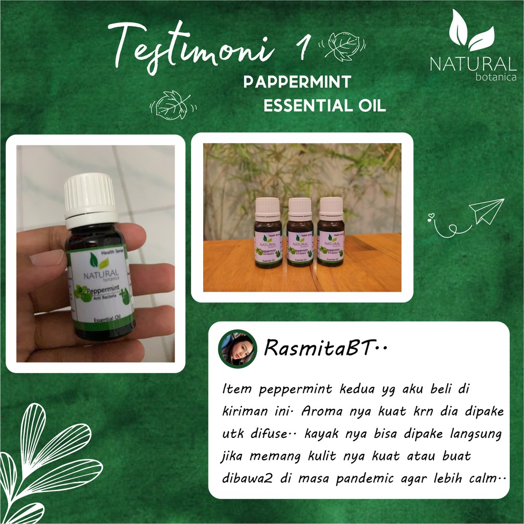 Natural Botanica Peppermint Essential Oil Pure Minyak Esensial Atsiri AromaTerapi Diffuser Humidifier