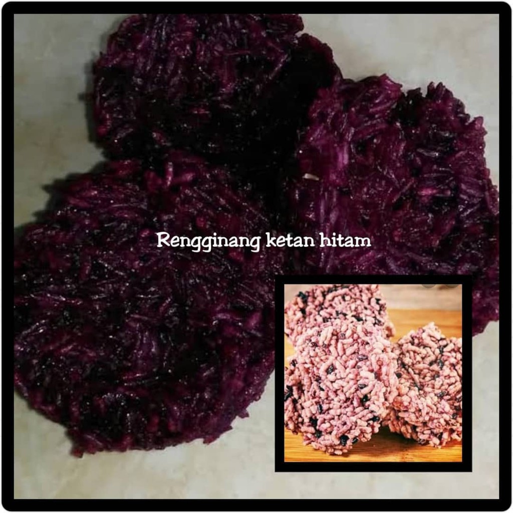 

250 gr kerupuk mentah / kerupuk khas sunda indonesia / rengginanng hitam / kerupuk ketan hitam asli