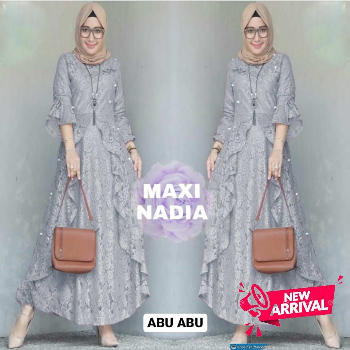 Baju Gamis Lebaran Terbaru Kagumi 138 Putih By Ethica Jl864 Gamis PZ896 Maxi Nadia Abu Abu [Gamis 01