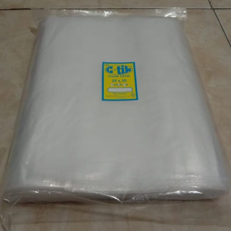 Plastik Klip 25 x 35 transparan/ plastik klip C-tik