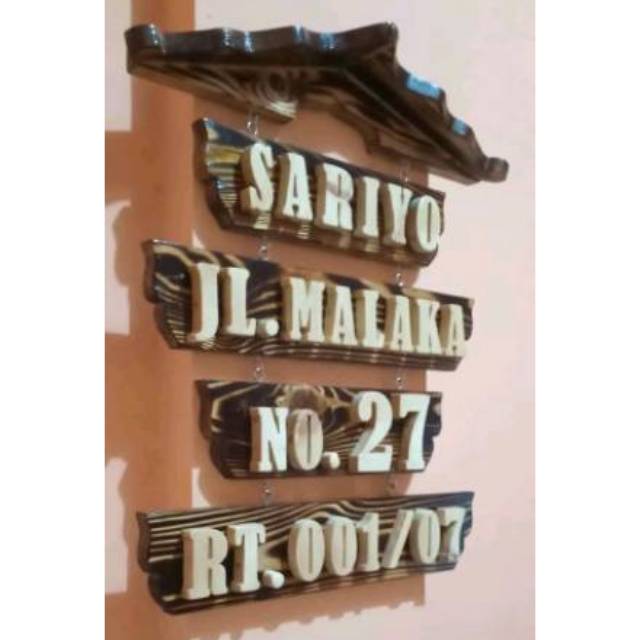 papan nama kayu#alamat rumah kayu#alamat rumah 1-4 susun#papan nama kayu