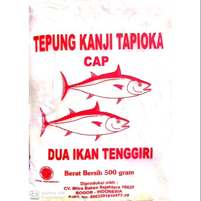 

TEPUNG KANJI TAPIOKA 500 gr CAP DUA IKAN TENGGIRI HALAL MURAH GROSIR 100% ASLI ORIGINAL