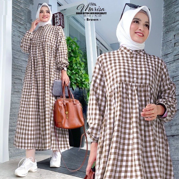 MARISA MIDI DRESS - BEST SELLER -  KATUN KOTAK PREMIUM - PAKAIAN WANITA - BISA COD