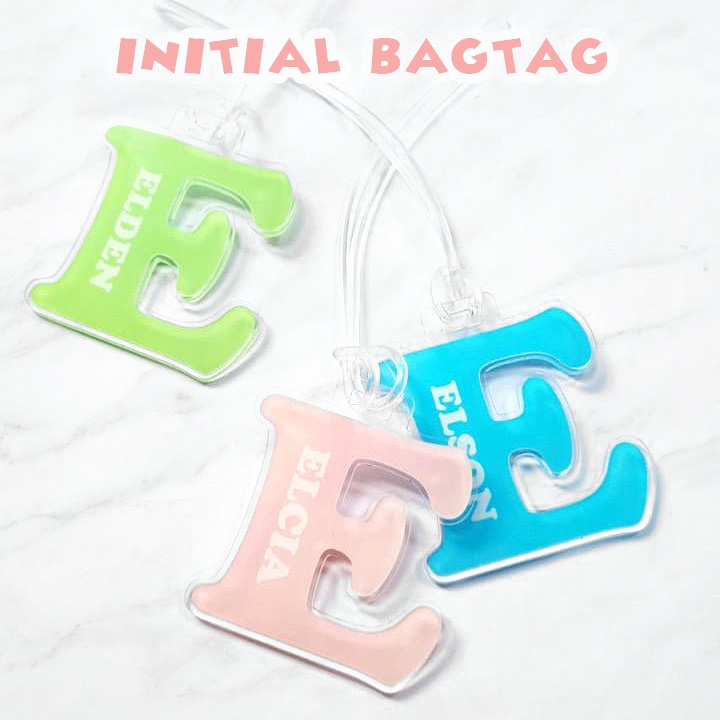 Bagtag Initial Name Alphabet Luggage Tag Gantungan Tas anak sekolah tas koper