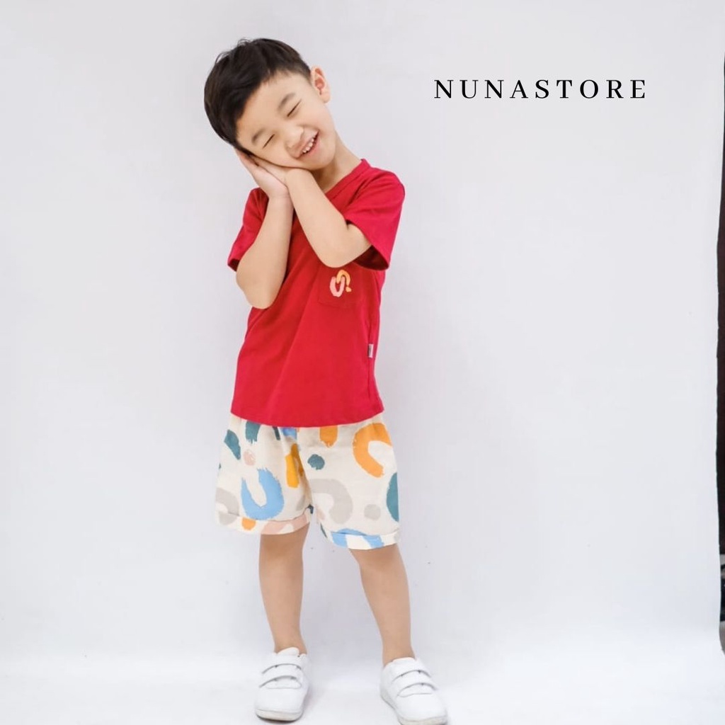 Nuna Store Setelan Anak Kaos Anak Tshirt / Setelan Kaos Kombinasi Rayon Tee Set / Setelan Baju Bayi /Anak Unisex Usia 6 Bulan - 3 Tahun