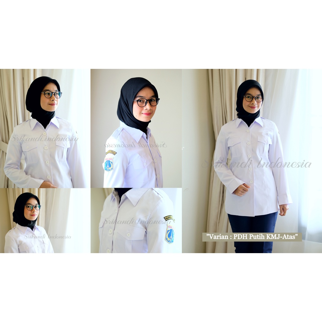 PREMIUM QUALITY Baju Dinas Seragam Putih  PNS / Pemda PDH Putih Wanita Wool Cashmere