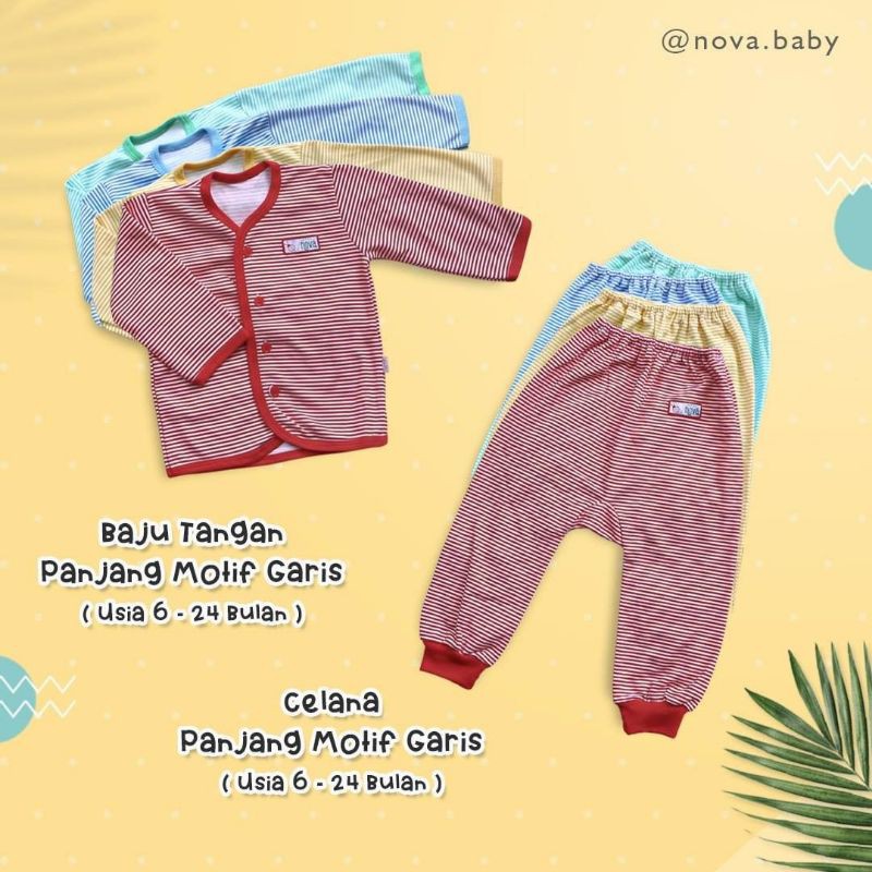 Nova baby -  setelan baju panjang + celana panjang