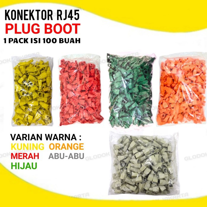 Karet Konektor Kabel UTP RJ45 Plug Boot Cover Pelindung RJ45