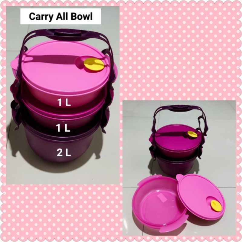 Promo rantang carry all bowl tuperware 3 susun with handle