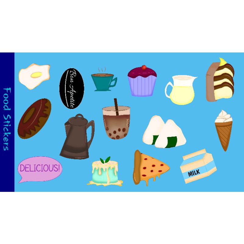 

Sticker Pack Vinyl | stiker sheet | stiker makanan | food sticker| jual stiker kiss cut
