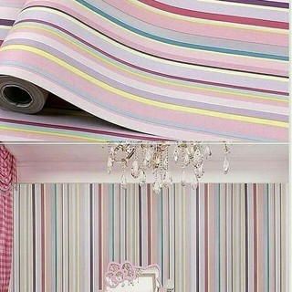 Ready Wallpaper Sticker Garis Rainbow WPS115 Pelangi 