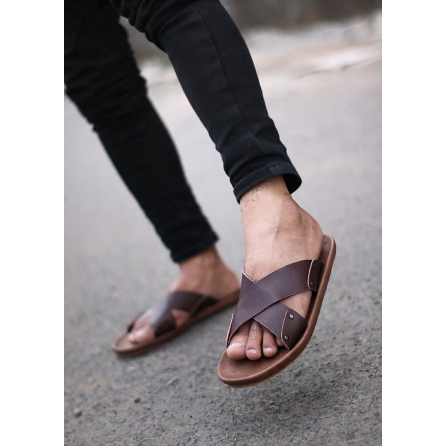 BURAY X SANDAL SLIDE INDIAN PRIA DEWASA CEVANY KULIT ASLI 100% ORIGINAL FORMAL CASUAL SANDAL SLOP KULIT PRIA KERJA KANTOR GURU PNS PESTA RESMI NYAMAN LEBARAN || SANDAL PRIA INDIAN BERKUALITAS MURAH 2022