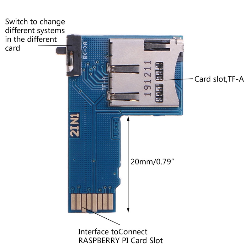 Btsg 2in1 Papan Penyimpanan Kartu Micro SD/TF Dual System Memory Card Pasang Shield