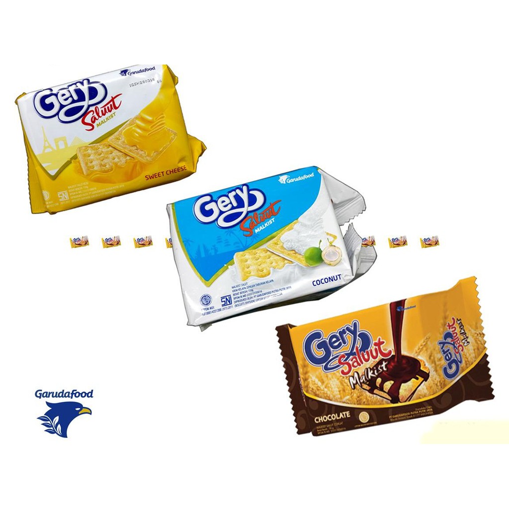 Gery Saluut Malkist Chocolate / Coconut / Sweet Cheese / Double Cheese 105 Gram